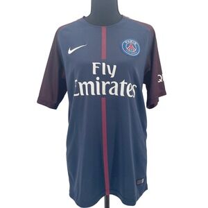 Nike PSG 2017-18 Neymar Jr 10 Home Jersey Navy Blue Mens Medium Soccer Shirt